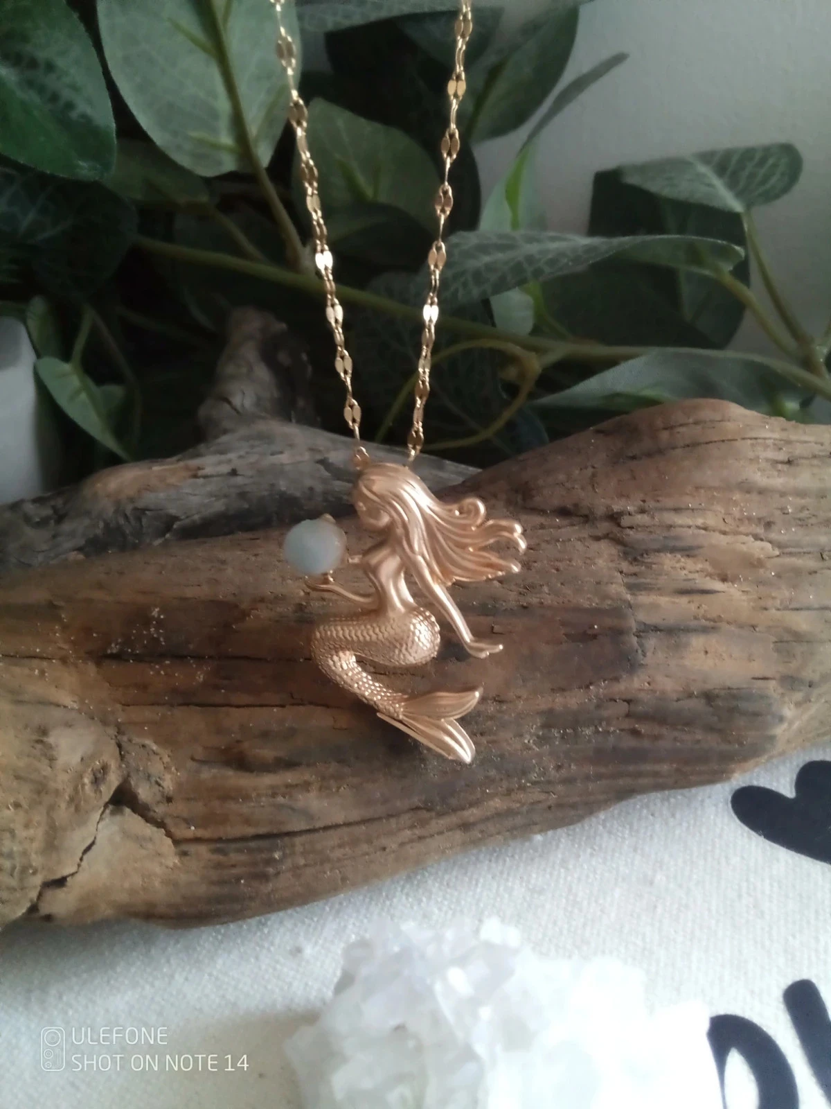 Siren pendant necklace with natural aquamarine stone – photo 2
